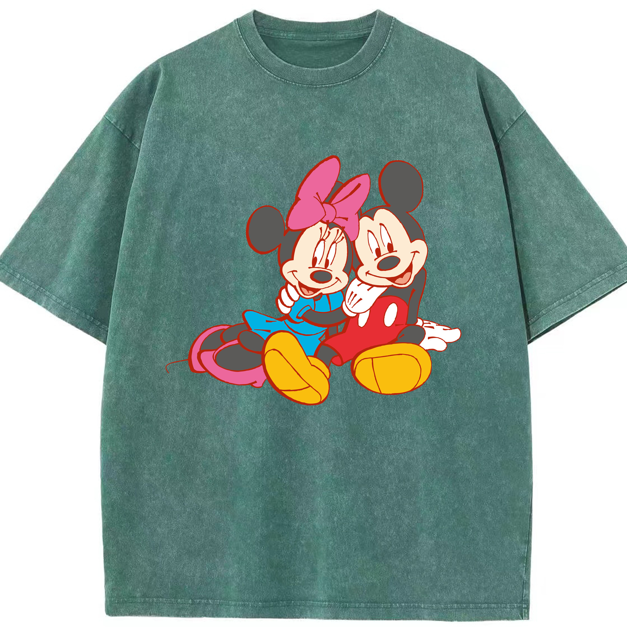 （画像用） ミッキーマウス Mickey Mouse 綿100% ヴィンテージ風 半袖Tシャツ（フロントプリント）